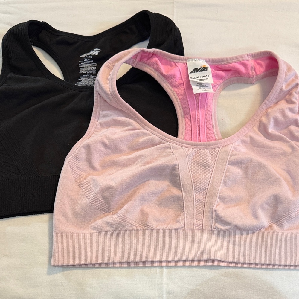 Avia Racerback Sports Bra Set - Light Pink and Black